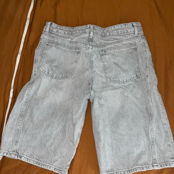 Women's Gray Denim Shorts - Picture 1 of 3